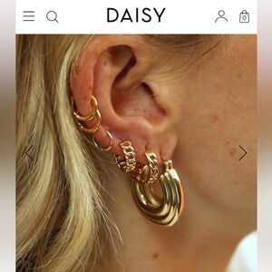 NIB Daisy London Polly Sayer Gold Hoops Earring Bundle